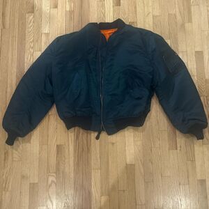Alpha Industries Men's MA-1 Blue and Orange Jacket